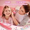 Girls Hair Decoration Kit Hair Gem Stamper With Reusable Shining Diamonds Bling Jewels Diy Styling Pretend Play Dress Up Toy