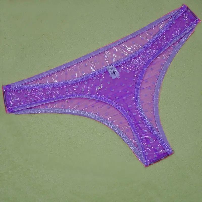 Sexy Transparent T-Back Thong Low Waist Pvc Soft Fetish G-String Abdl Plastic Erotic Panties Live Show Dance Dj Club Sex Costume