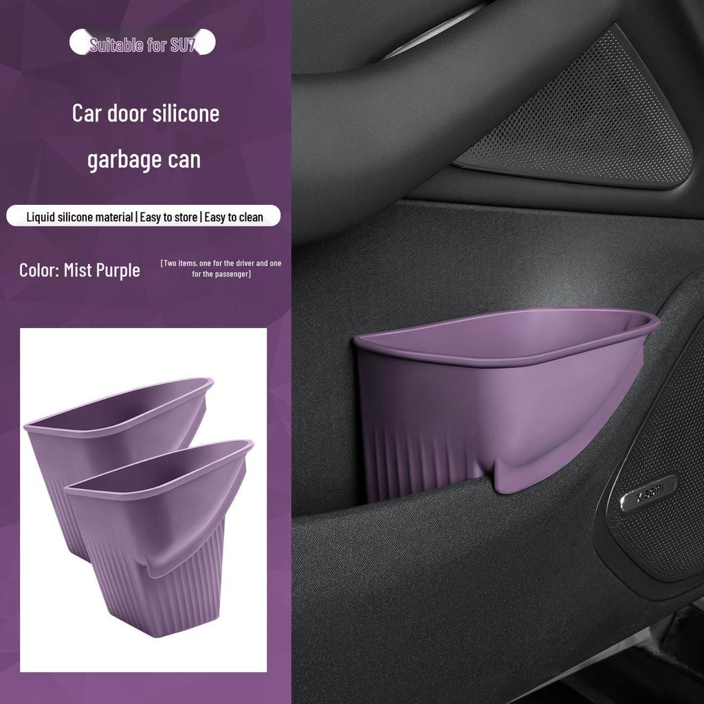 Applicable to Xiaomi SU7: Multi-functional Car Trash Can & Umbrella Storage Silicone Box for Interior Organization