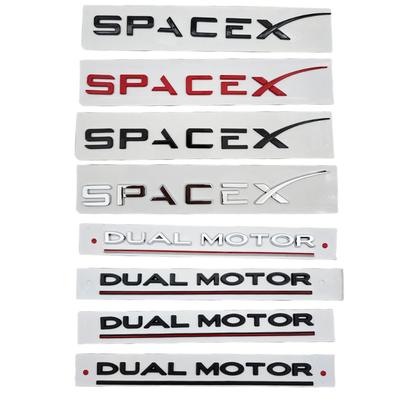 3d ABS Logo Space X Dual Motor Letters Sticker Car Rear Trunk Decal For Tesla Model Y S 3 X Emblem Badge Replacement Accessories