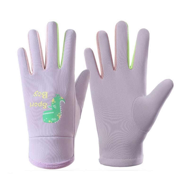 Winddichte Handschuhe Winter Warme Handschuhe Wasserabweisende Cartoon-Druck Kinder Fahrradhandschuhe Outdoor Thermische Fäustlinge mit für Winter