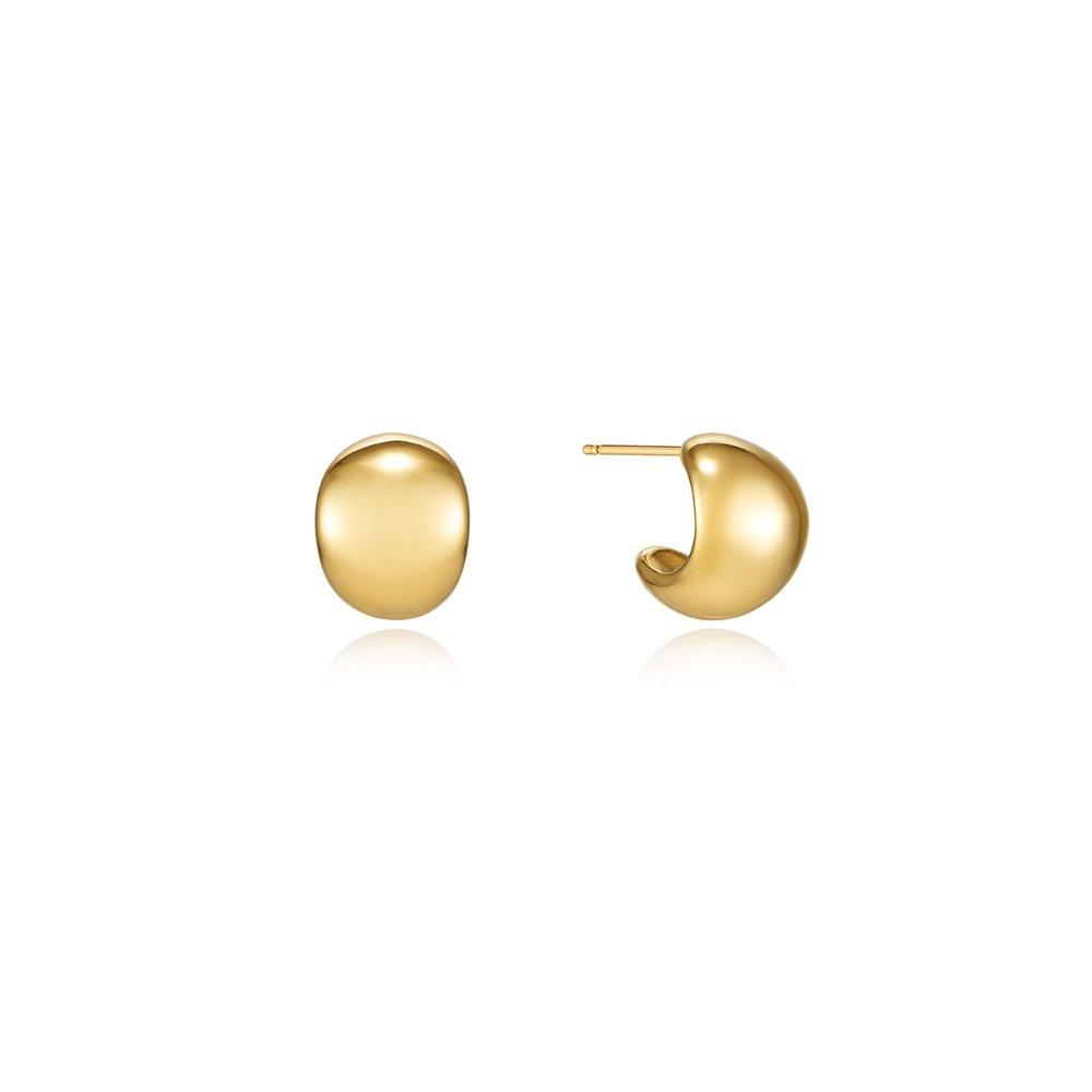 [By Leeer] Champagne Full Moon (Y) Wide Earrings Bh2E33208Ybxxx
