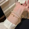 Zinc Zinc Alloy Gold Bracelet Rhinestone Charm Hand Chain Exquisite Heart Bracelet  Bridal Party