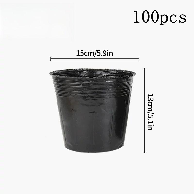 100/50Pcs Plants Nursery Pots Plastic Seeds Starter Pots W/ Holes Garden Plant Pot For Succulents Seedling Cutting Transplanting