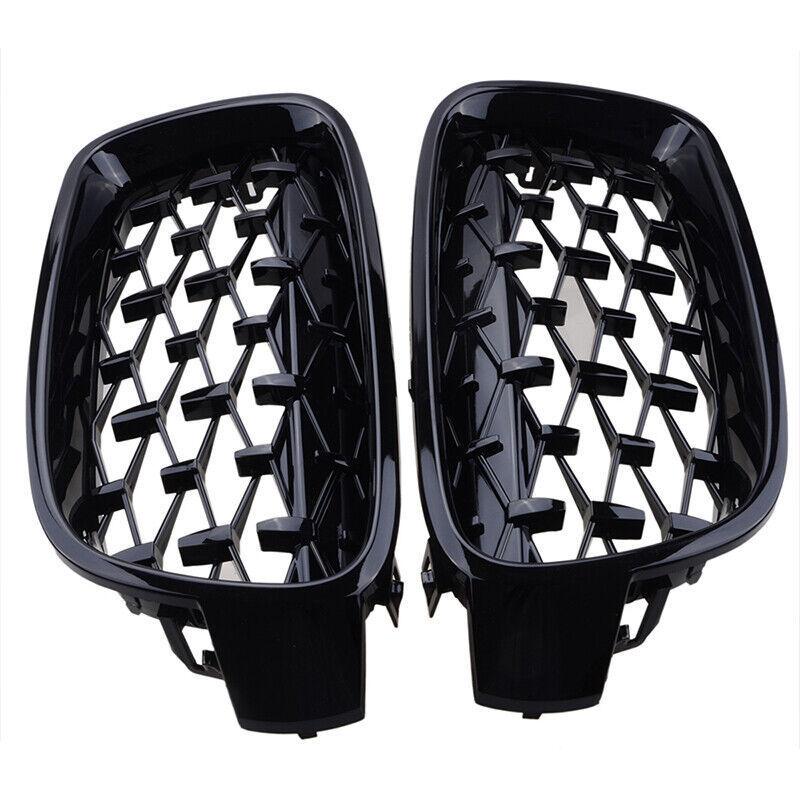 2PCS For BMW F30 F31 F35 F80 2012-2018 Left&Right Diamond Style Grille Car Grille Front Bumper Kidney Grill ABS Parts