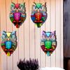 Metal Owl Wall Decorations Outside Garden Decoration Wall Statue Owl Wall Figurine Iron Material for Garden Fence Lawn
