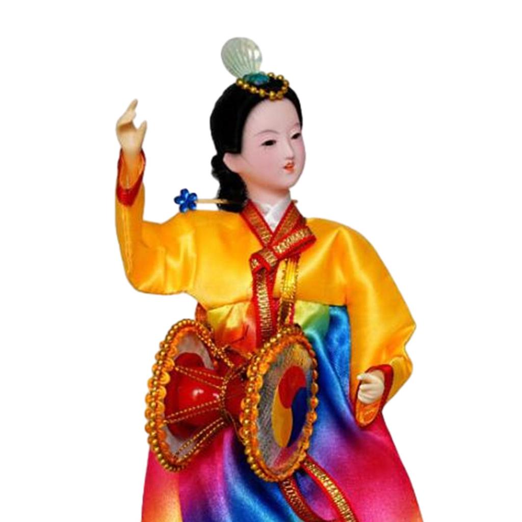 Korean Geisha Doll Mini Decor Novelty Unique Toy Female Statue Kimono Figurine Doll for Shop Office Home Countertop Wedding