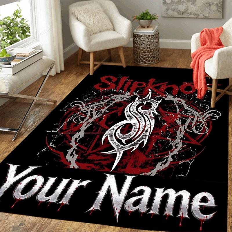 Custom 1Pc Slipknot Heavy Metal Graphic Flannel Personalized Rug Non Slip Floor Mat Soft Carpet for Living Bedroom Office Home Decor Gift