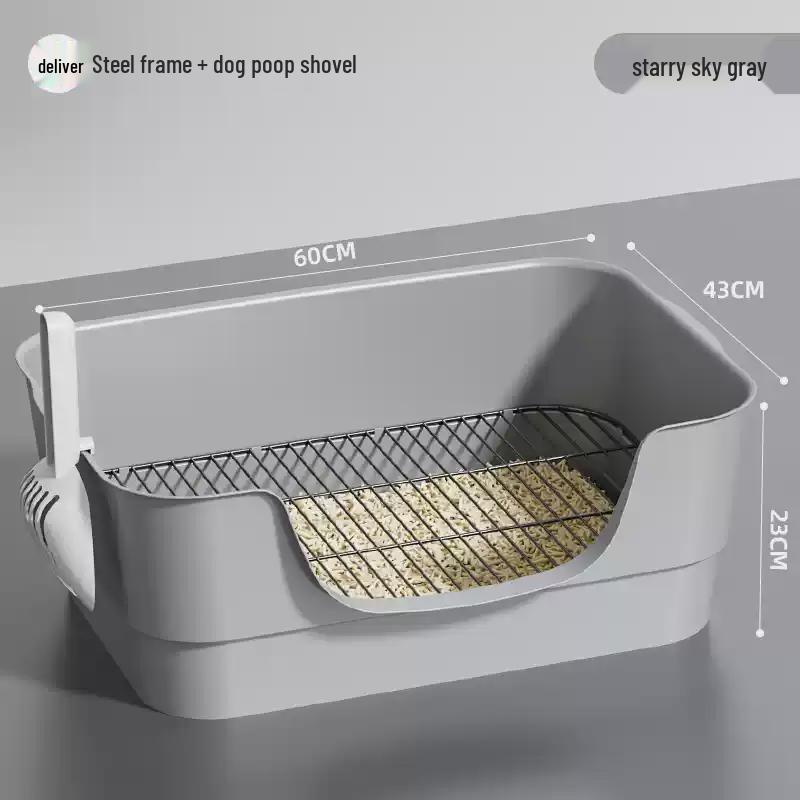 Dog Litter Box with Anti-Pee Pad Mesh Holder for Small, Medium, and Large Dogs