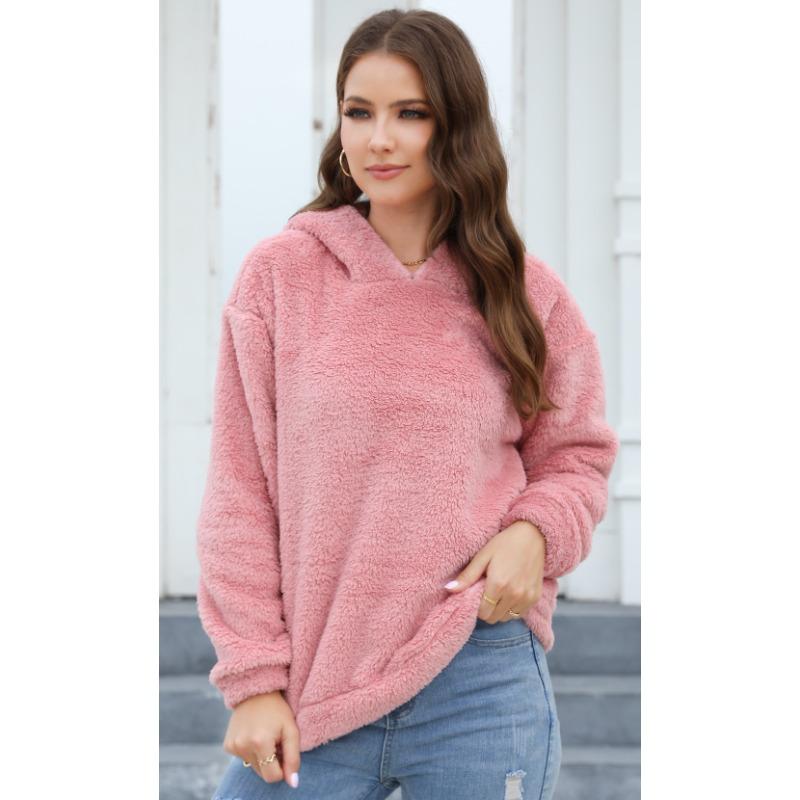 

Женская толстовка с капюшоном Plus Size с кроличьими ушками из толстого плюша XXL розовый