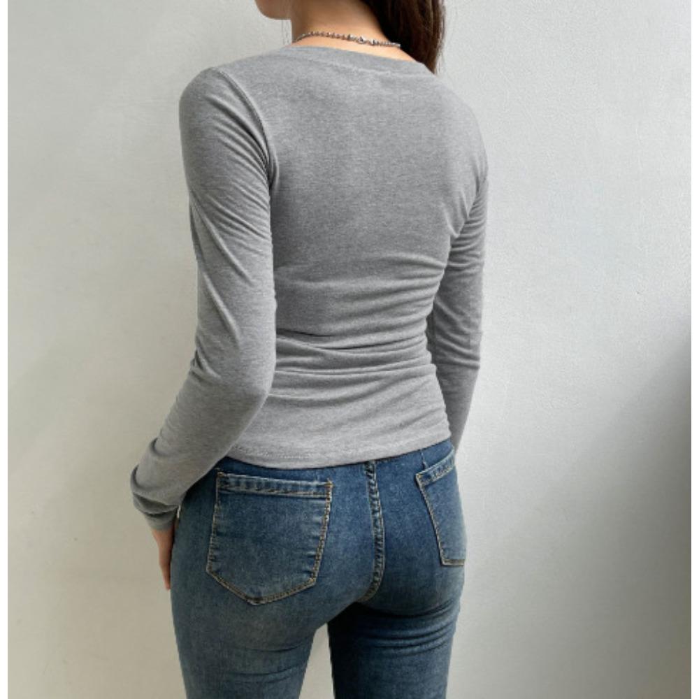 Women's V Neck Long Sleeve Horizontal Stripe Slim Fit Flared Cuff Knit Sweater Top