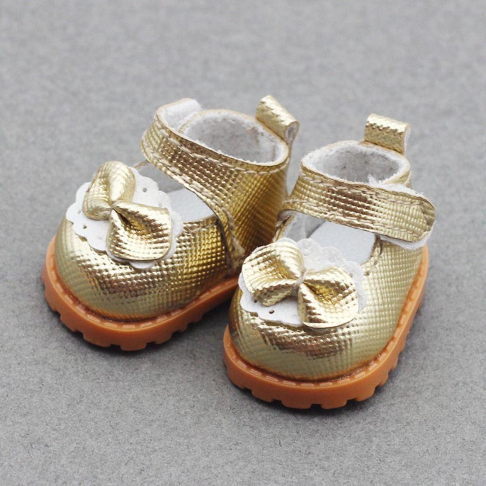 Doll Leather Shoes Labubu Bow Shoes for 17cm Labubu 10cm EXO /Cotton Doll Finger Shoes