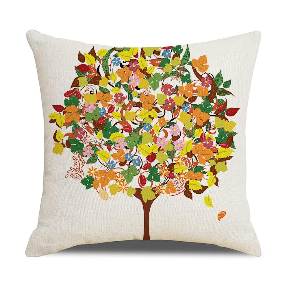 Ins Nordic Style Cartoon Tree Car Sofa Pillow Custom Nap Pillow Lumbar Cushion Cover Home