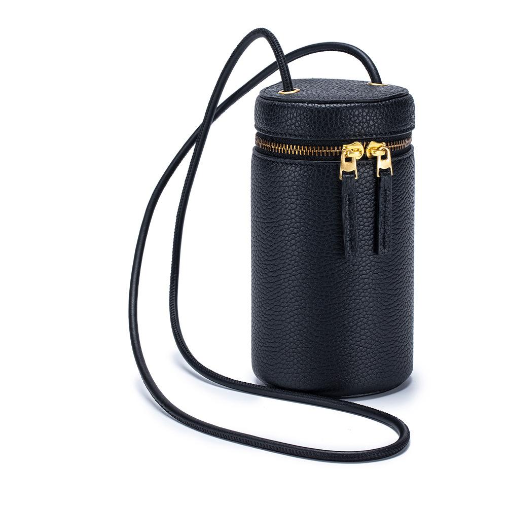 

The first layer of cowhide versatile high-end bucket bag, new niche messenger bag, fashionable cylinder bag, shoulder bag tide чёрный