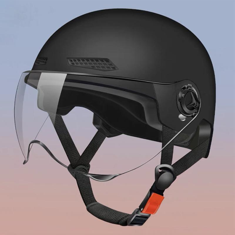 

Велосипедний захисний шолом чоловічий та жіночий дорослий дитячий мультяшний електричний велосипед мотоциклетний напівшолом з окулярами чорний