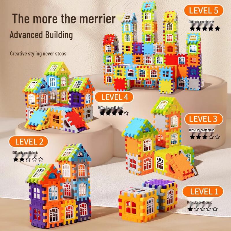 Lezhe Kids' Large House Building Blocks Set