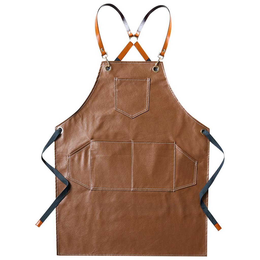 Durable Kitchen Apron with Adjustable Cross Back Straps Multiple Front Pockets Heavy Duty Material Suitable for Home and Professional Use