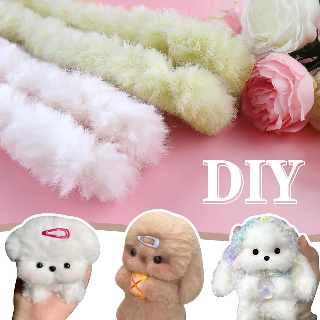 4pcs Thick Pipe Cleaners Beige White Large Chenille Stem for Crafts Long 39 Inch Sticks Craft Supplies for DIY Art Craft Project