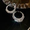Silver Needle Diamond Water Drop Tassel Earrings - Elegant Court Style, Versatile & Luxurious Design.