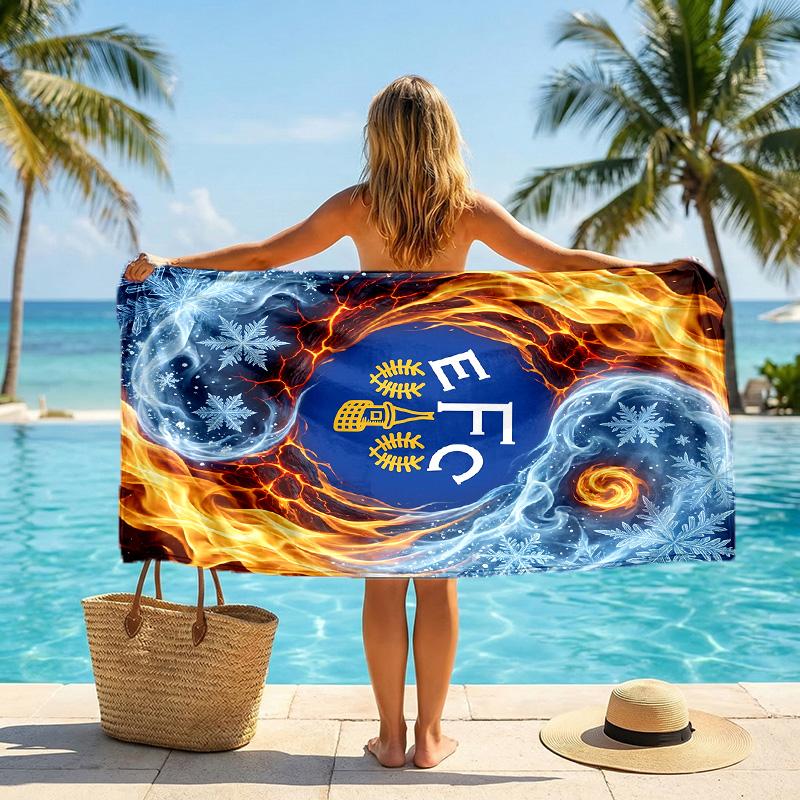 Asciugamano da Spiaggia Calcio Everton Morbido Microfibra Asciugamano Estivo Asciugatura Rapida Assorbente per Spiaggia Piscina Viaggio