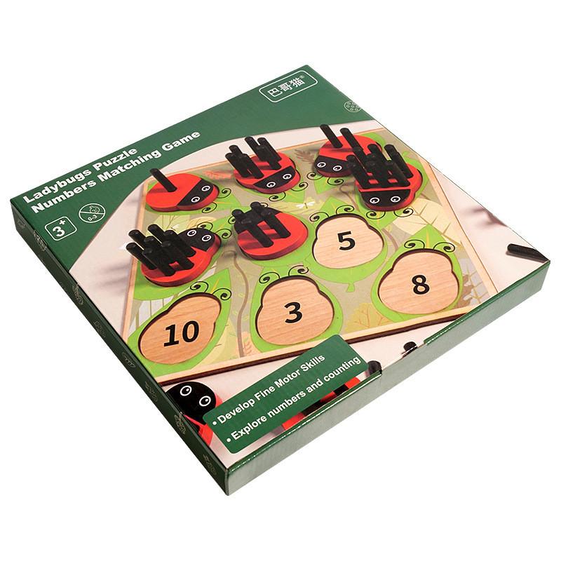 

Ladybug Wooden Insect Number Matching Game Toy For Kids Learning Parentchild