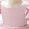 New Girls' Satin Puff Sleeve Princess Dress - Perfect for Birthdays, Weddings, and Special Occasions