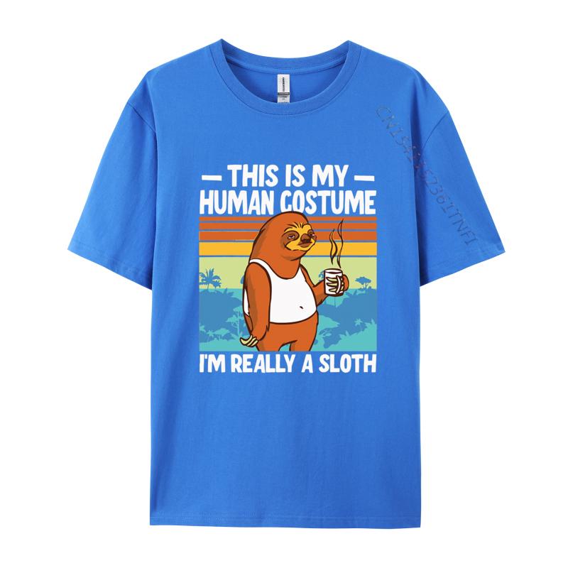 This Is My Human Costume Im Really A Sloth T Shirt Men Cotton Oversized Print T Shirts Graphic Tshirt Tee Top