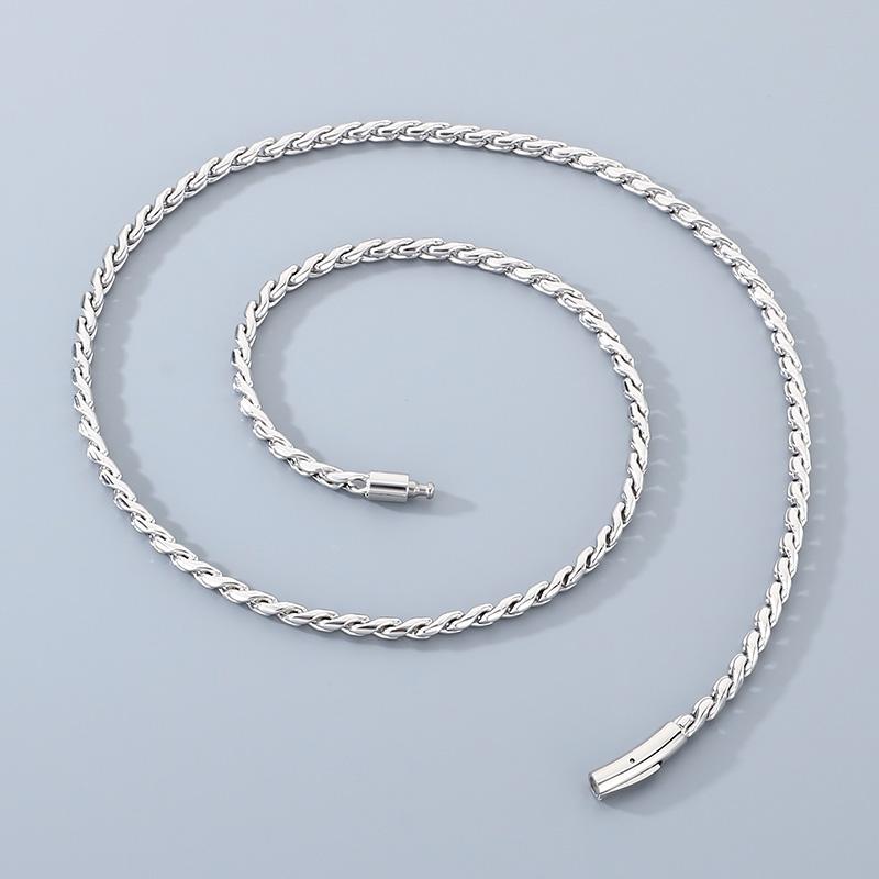 4MM Shiny Link Chain Necklace for Men Women's Gold Color Stainless Steel Jewelry Hip Hop Rock Keel Chain Party Accessories Gift