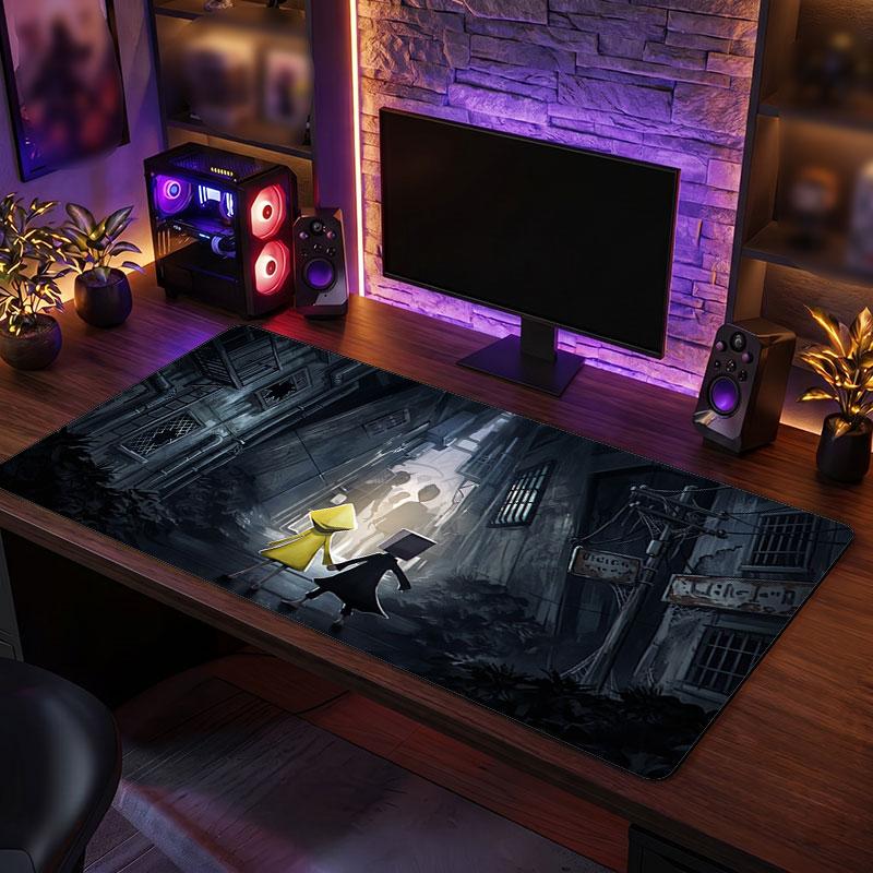 Großes MauspaddLittle Nightmares Six Mono Erweitert Weiche Schreibtischmatte Gaming Büro Computer Tisch Dekorationsmatte