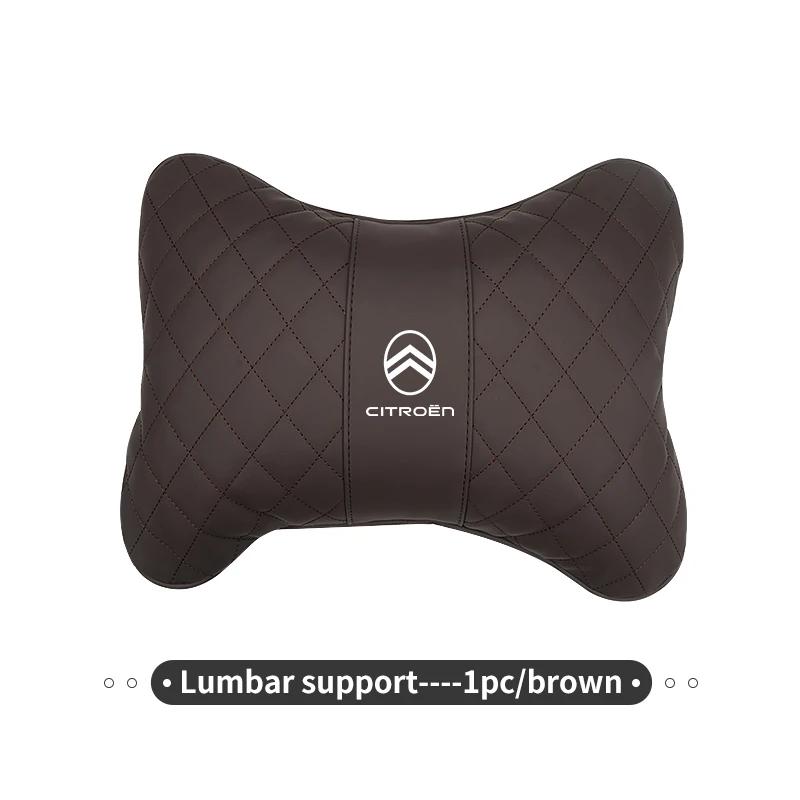 Almohada Cervical de Cuero para Asiento de Coche Soporte de Reposacabezas Cojín Lumbar Para Citroen Grand Berlingo Jumper Celysee Xsara Picasso Aircross