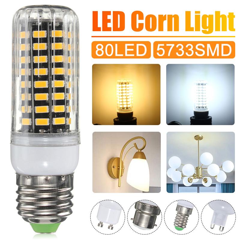 

E27 E14 B22 G9 GU10 Светодиодная кукурузная лампа 80 светодиодов SMD 5730 110 В Лампада Светодиодная лампа Люстра Свеча Светодиодная лампа Bombilla