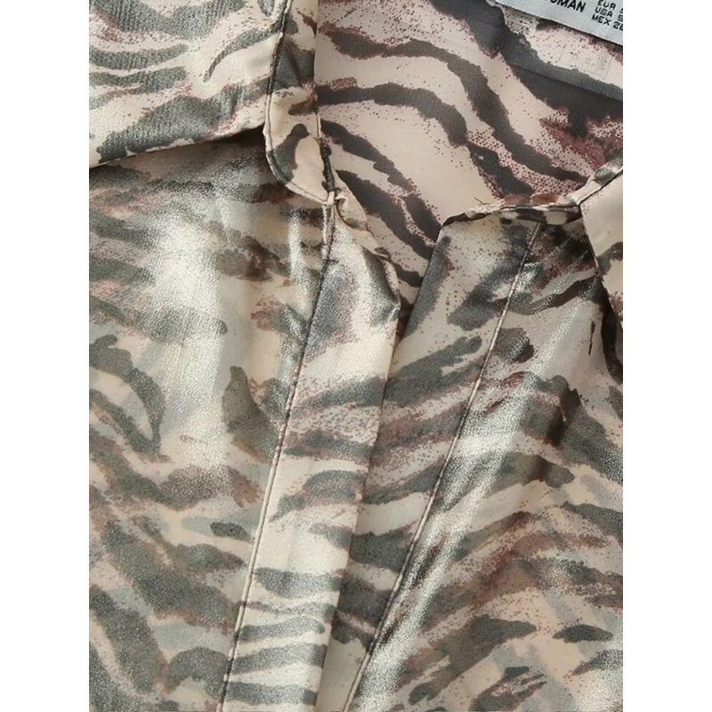 Kaslead New Arrival Women's Fashion Style Fashion Animal Pattern Print Metal Foil Shirt 9878149