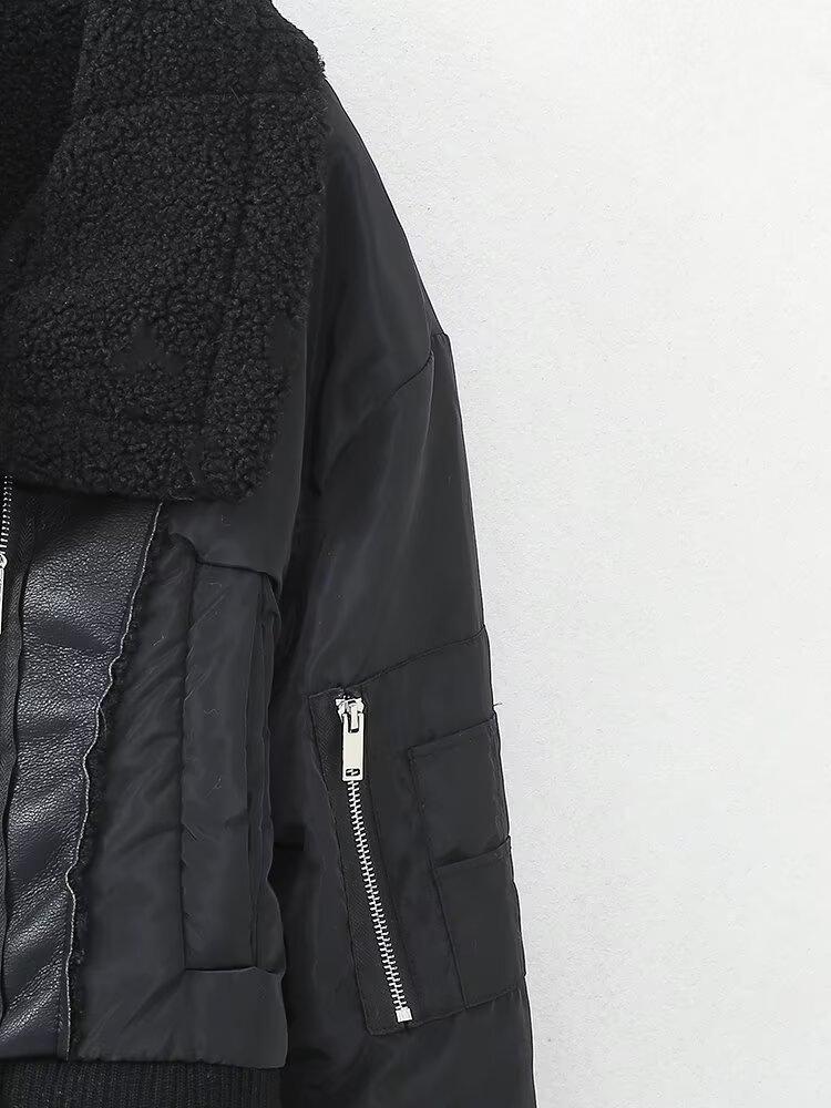 2024 Autumn Women's European & American Style Patchwork Double-Sided Jacket