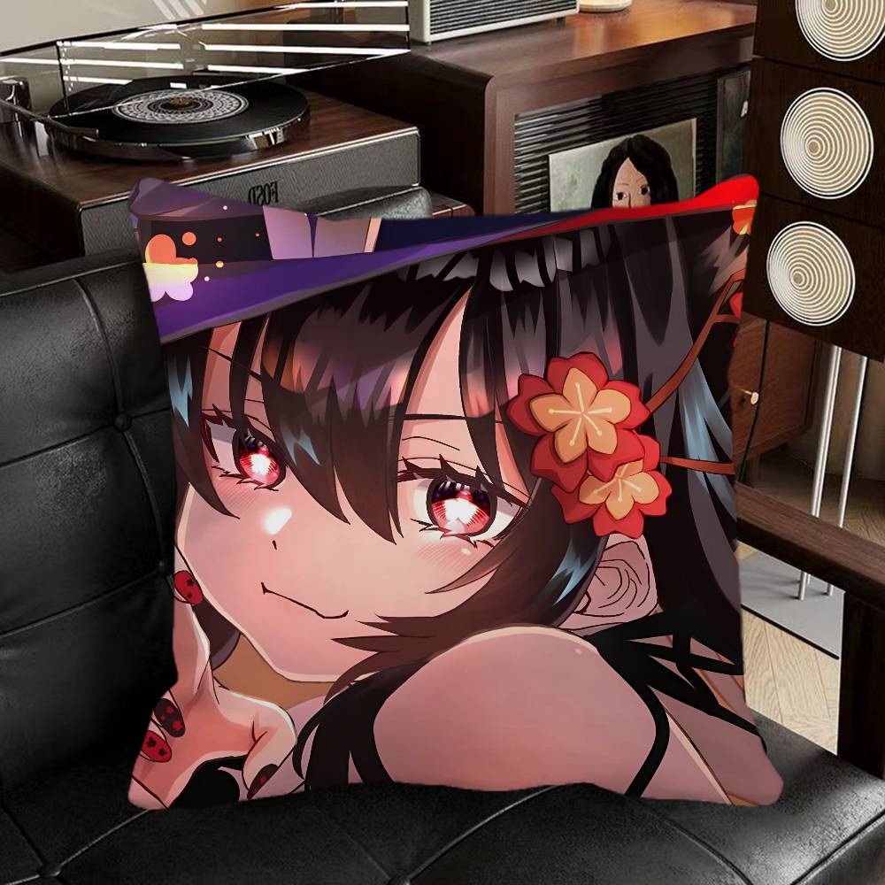 Hu Tao Genshin Impact Game Pillow Case Square Pillow Bedroom Sofa Leisure Comfort Cushion Car Home Decoration