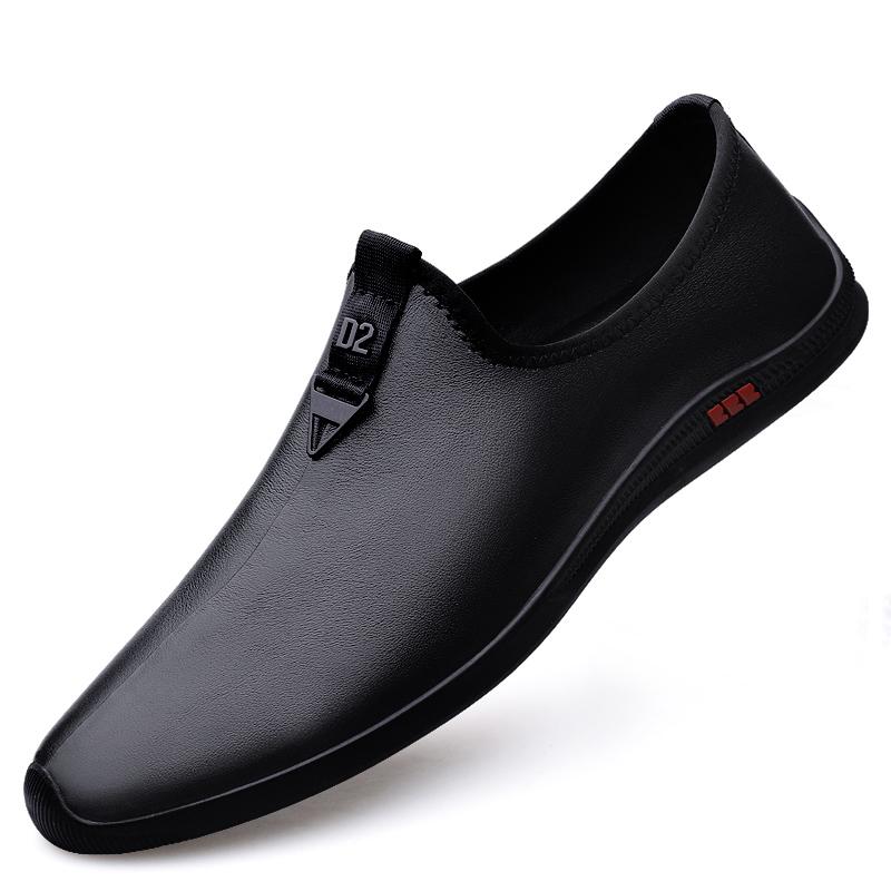 Fashion Luxury Brand Spring Loafers Adult Men Genuine Leather Business Dress Leather Shoes Pointed Soft Soled Comfortable Wedding Shoes