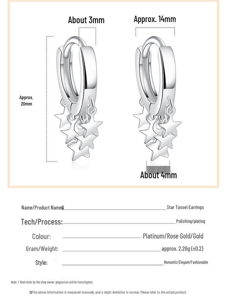 Jingdong Star-Shaped Earrings: Women's Celebrity Five-Pointed Star Ear Clips & Hoop Earrings.