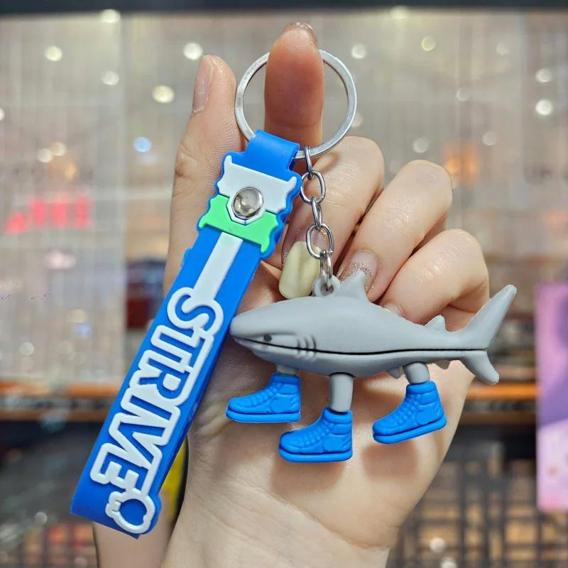 Tralalero Tralala Keychains Tungtung Sahur Brainrot Anime Action Figures Key Ring Bags Car Keys Pendant Kids Classic Toys Gift