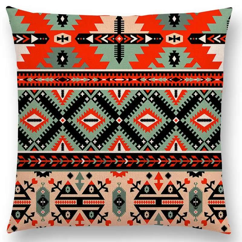 Newest Bohemia Cushion Cover Vintage Pattern Ethnic Striped Navajo Arrow Sofa Throw Pillow Case