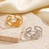 Romantic Stainless Steel Love Heart Opening Rings for Women Men Classic Double Layer Rings Fashion Valentine's Day Jewelry Gifts