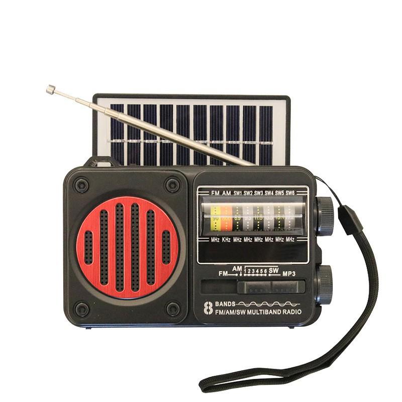 Solar-Powered Bluetooth Speaker with FM Radio, Card Slot, USB, and Multi-band Antenna