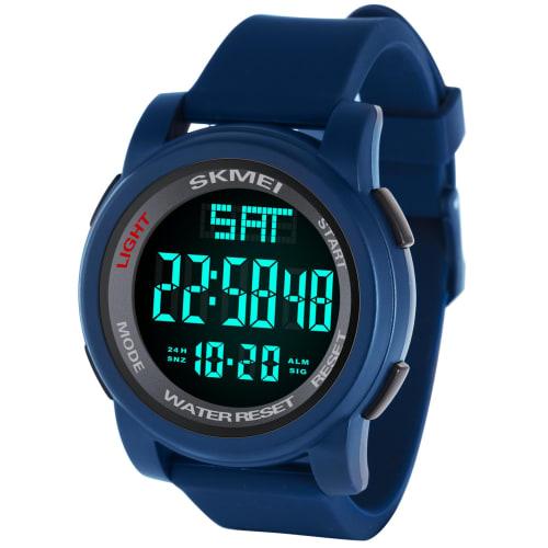 Men's Digital Watch with LED Display, Large Face, Military 5 ATM Waterproof, Calendar, Sports Stopwatch, Backlight, Countdown, Luminous Alarm Clock, C