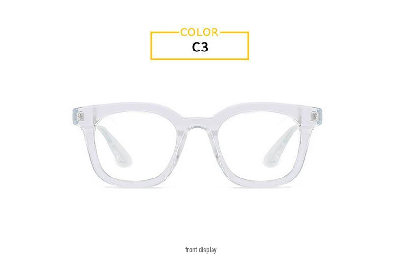 Stylish Unisex Anti-Blue Light Square Glasses Frame 21011 with Optional Prescription Lenses