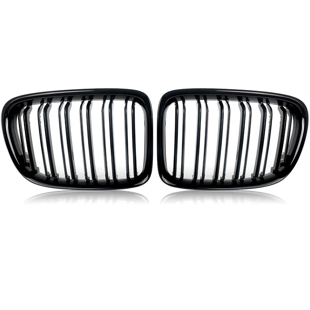 Front Bumper Kidney Grille For BMW E84 2011-2016 Glossy Black Car Racing Grills Double Slat Sport Cover