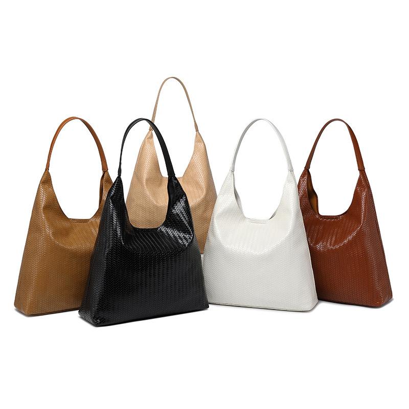 Tote Bag, Large Capacity Woven Embossed Shoulder Bag, Fashionable Daily Commuter Bag