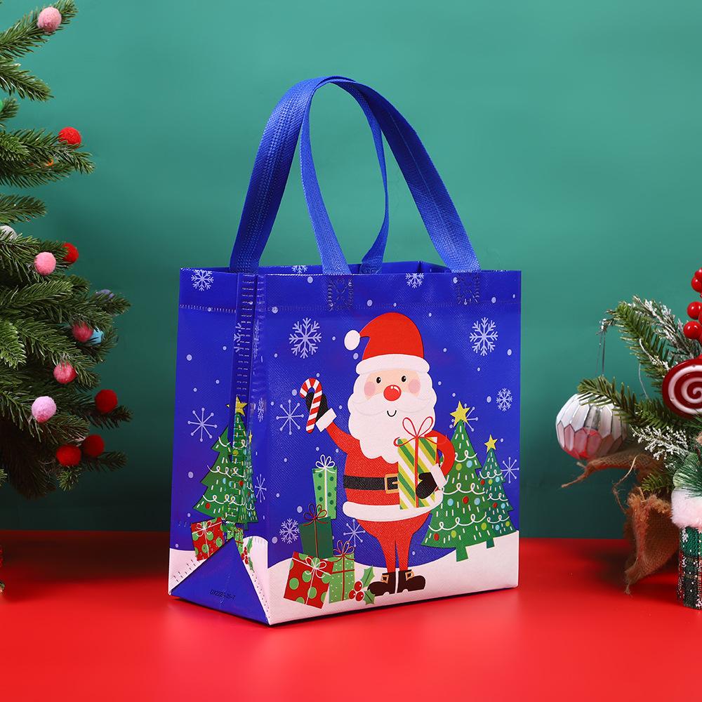 StoBag Christmas Reusable Non Woven Tote Bags with Handles for Holiday Party Favors Gift Wrapping Seasonal Shopping Packaging