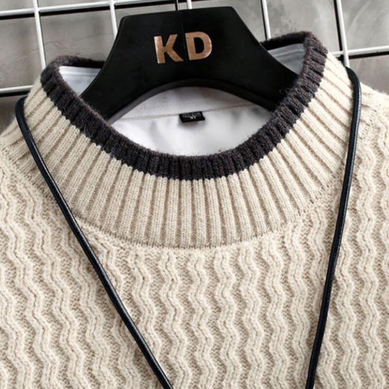 PLAYBOY Men's Crew Neck Elastic Knit Sweater