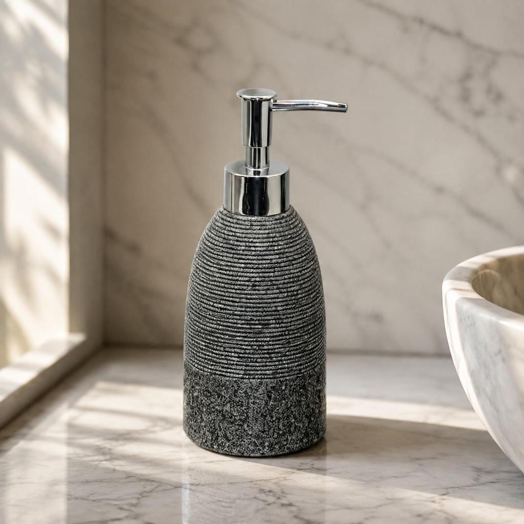 Resin Countertop Dispenser Bottle with Handaction Pump Ergonomic Frosted Soap