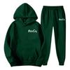 Mens Hooded Sweatshirt Set Loose Fit Printed Casual Tracksuit Fashion