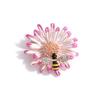 3D Bee & Sunflower Pearl Brooch with Zircon - High-End Niche Design