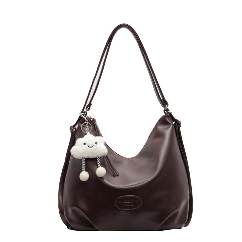 

Fashion soft face holder extra large bag women s 2025 new large-capacity versatile messenger bag premium commuter shoulder bag темно-коричневого